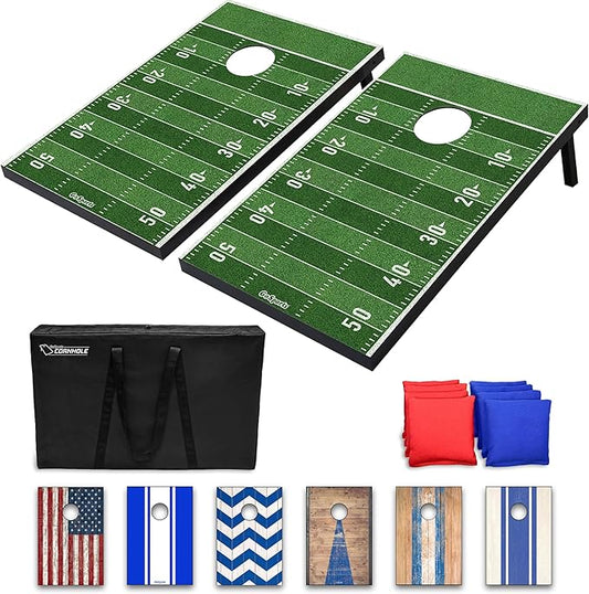 GoSports Portable Cornhole Sets, 8 Styles – Choose 4 x 2 ft or 3 x 2 ft - Boards Include 8 Bean