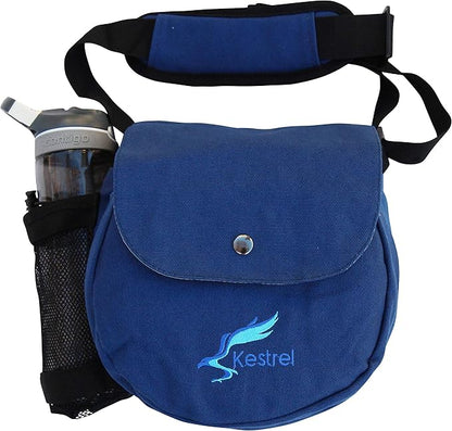 Kestrel Black Disc Golf Bag - Fits 6-10 Golf Discs + Bottle - For Beginner & Advanced Golfers - Extremely Durable Canvas - Frisbee Golf Bag - Small Sling/Shoulder Disc Golf Bag For Men & Women