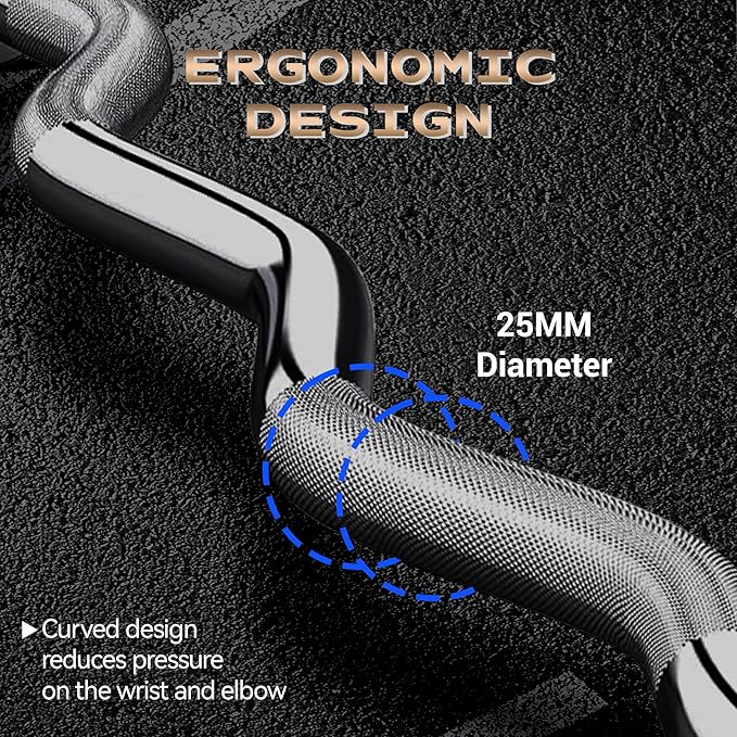 Barbell Bar for Weightlifting - 7FT Heavy Duty (1500LB/700LB), 4FT Short (500LB), 47" EZ Curl Bar - Fits 2" Standard Plates - Home Gym Strength Training