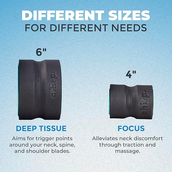 Chirp Wheel Foam Roller ??Targeted Back & Neck Relief, Lumbar Spine Stretcher, Spinal Decompression Back Stretcher, Massage Roller with Density Foam for Physical Therapy, Supports 500lbs, 2-Pack Mint