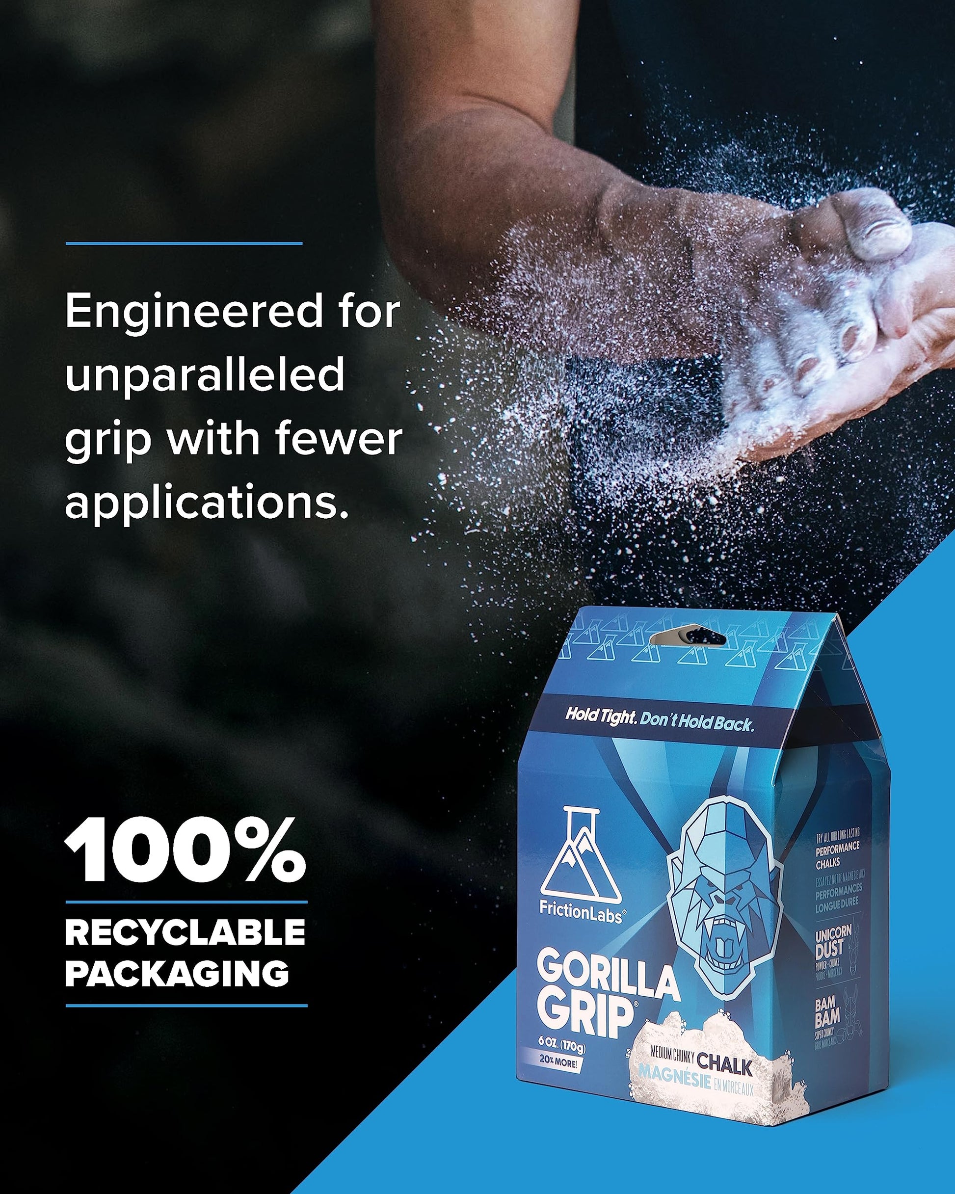Friction Labs Gorilla Grip Loose Climbing Chalk, Chunky Texture