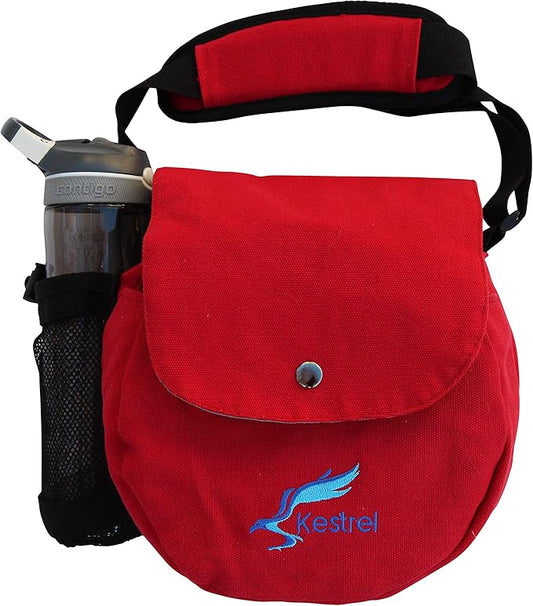 Kestrel Black Disc Golf Bag - Fits 6-10 Golf Discs + Bottle - For Beginner & Advanced Golfers