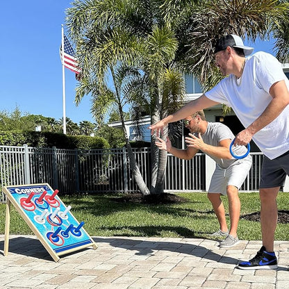 Corners Championship: Ring Toss Reinvented - Yard & Party Game, Wooden Peg Board, Competition Scoring Game, Indoor & Outdoor, Family & Friends Ages 6+