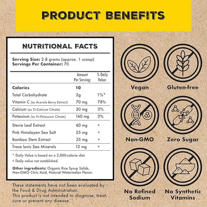 Superieur Electrolytes ??Plant Based Electrolyte Supplement w/Sea Minerals for Hydration & Recovery ??Keto Friendly, Non-GMO, Zero Sugar, Vegan Healthy Sports Drink Powder ??Lola Lemon (70 Servings)