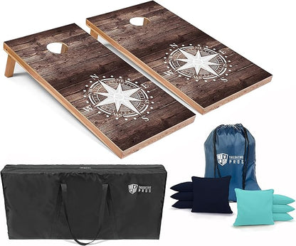 Tailgating Pros Cornhole Boards - 4'x2' Lightweight Cornhole Game- Includes Carrying Case, Set of 8 Corn Hole Bags & Tote