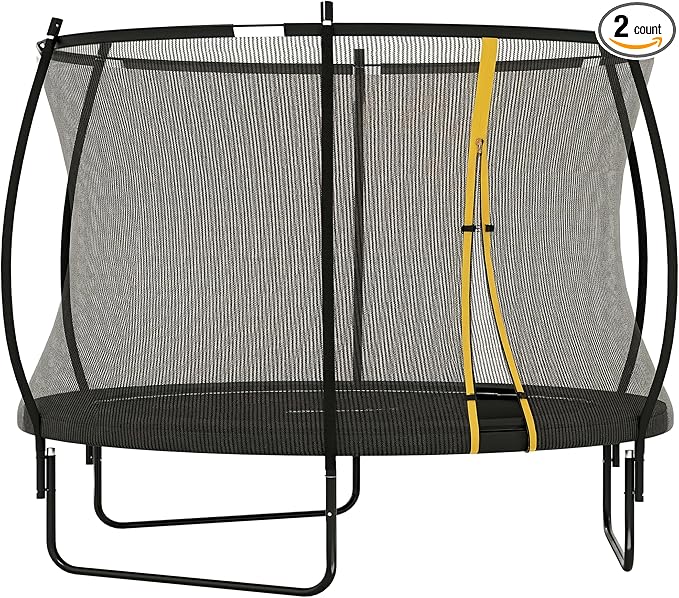 Soozier Trampoline Outdoor, Recreational Trampoline with Net Enclosure, Curved Poles and Safety Spring Cover for Kid Adults, ASTM Approved