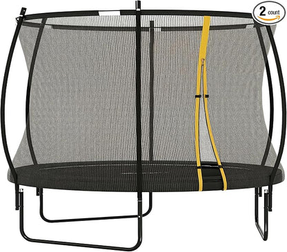 Soozier Trampoline Outdoor, Recreational Trampoline with Net Enclosure, Curved Poles and Safety Spring Cover for Kid Adults, ASTM Approved