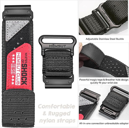 Rugged Nylon Sports Strap With Woven Loop Design, Compatible With Venu 2, 3, Plus, Sq, Sq 2, Music (Not 2S)