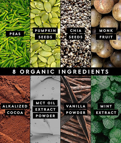 Truvani Vegan Pea Protein Powder | Mint Chocolate | 20g Organic Plant Based Protein Per Serving | 10 Servings | Keto | Gluten & Dairy Free | Low Carb | No Added Sugar