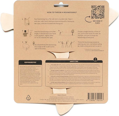 Returning Boomerang for Beginners – Easy to Throw, Boomerang That Comes Back, Handcrafted Returning Flying Toy Made of Plywood, Fun Outdoor Game, Thin, Lightweight and Safe to Use