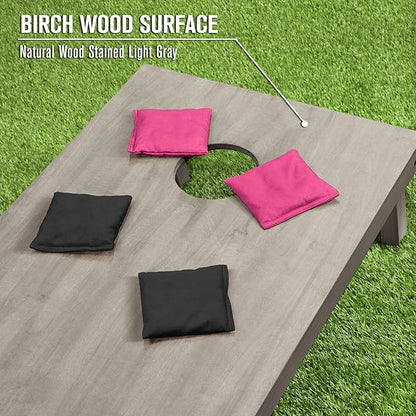 GoSports 4 ft x 2 ft Regulation Size Wooden Cornhole Boards Set - Includes Carrying Case and Bean Bags (Choose Your Colors) Over 100 Color Combinations