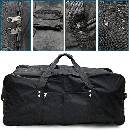 Extra Large Duffel Bag Lightweight Water Resistant Heavy Duty Duffle Bag Foldable Travel Duffle Bag (32"x14"x14" Black)