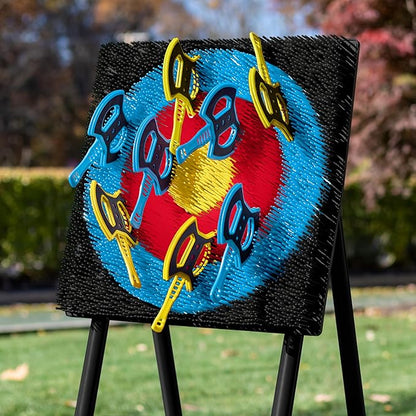 EastPoint Sports Axe Throwing Target Game - 5ft Tall Sturdy Steel Frame - Includes 8 Throwing Axes