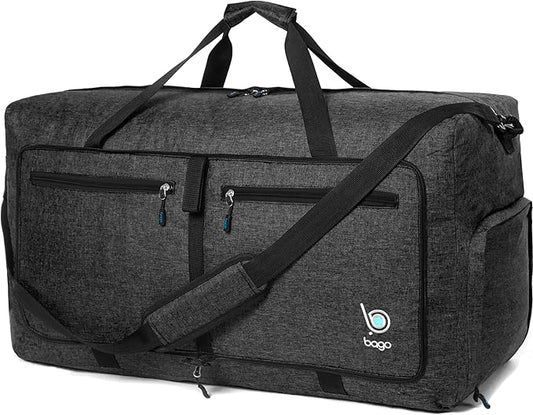 Bago Foldable Duffel Bags for Traveling Women & Men - 60L Medium Packable Duffle Bag for Travel