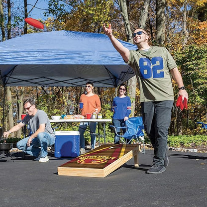 Wild Sports NCAA College 2' x 4' Wood Direct Print Tournament Cornhole Set, 8 Bean Bags, Vintage Triange Design - Tailgate, Outdoor, Backyard