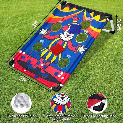 Portable Cornhole Set with 2 Collapsible Cornhole Boards, 8 Cornhole Bean Bags and Carrying Case for Yard Toss Game, Indoor Outdoor Camping Games for Adults Family (3 x 2-feet)