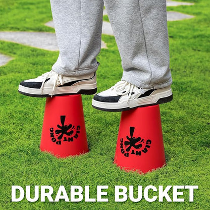ropoda Giant Yard Pong,Yard Games with Durable Buckets and Balls - Choose Red Large, XL, or Green - Glow in The Dark, Outdoor Game with Carry Bag for The Beach,Lawn, Great Gift Choice for Families