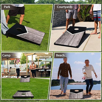 2’x3’ Cornhole Boards Set, Cornhole Outdoor Game Set - Corn Hole Toss Boards Set with 8 Cornhole Bags and 2 Cornhole Boards, Cornhole Sets for Adults Lawn Outside Backyard Games