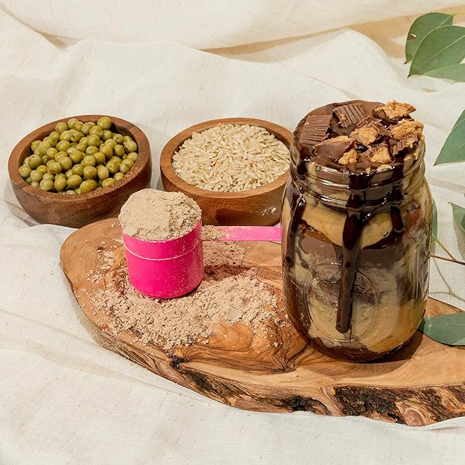 TRU Supplements Plant Based Protein Powder, BCAA, EAA, 20g Vegan Brown Rice & Pea Protein, 100 Calories, 27 Vitamins, No Artificial Flavors 25 Servings (Chocolate Peanut Butter)