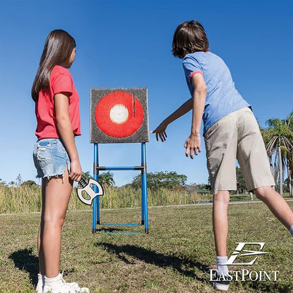 Eastpoint Axe Throw & Lawn Dart Target Sets - Bristle Axe Throwing Target & 2-in-1 Combo Backyard Game for Indoors and Outdoors