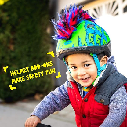 Iguana Helmet Accessories w/Sticky Hook & Loop Fastener Adhesive (Helmet not Included), Fun Helmet Mohawk/Cover for Snowboarding, Skiing, Biking, Cycling, Skating for Kids and Adults