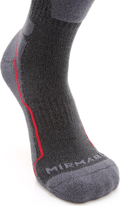 MIRMARU Men's 5 Pairs Hiking Outdoor Trail Running Trekking Moisture Wicking Cushion Crew Socks