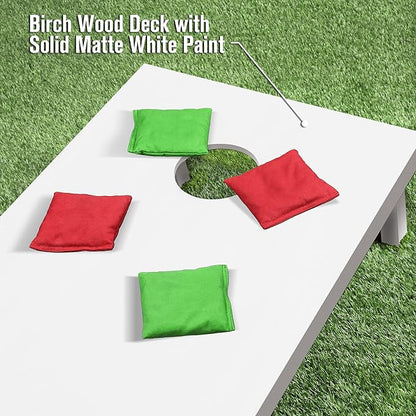GoSports 4 ft x 2 ft Regulation Size Wooden Cornhole Boards Set - Includes Carrying Case and Over 100 Optional Bean Bag Colors