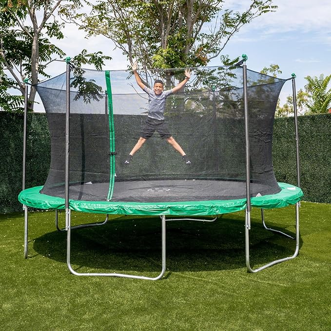 Sportspower Outdoor Trampoline with Safety Enclosure Net, 15FT