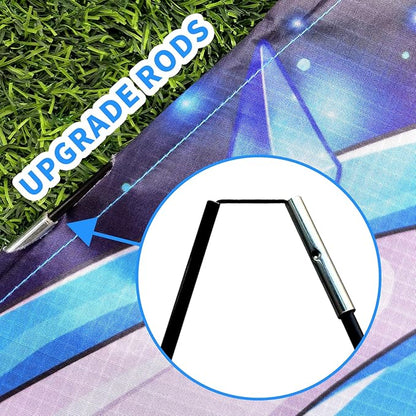Delta Kite for Kids & Adults - Easy to Fly Large Single Line Beach Kite with 300ft String Handle Included, Perfect for Beginners, Teens