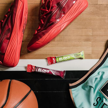 CLIF BLOKS - Strawberry Flavor - Energy Chews - Non-GMO - Plant Based - Fast Fuel for Cycling and Running - Quick Carbohydrates and Electrolytes - 2.12 oz. (18 Count)