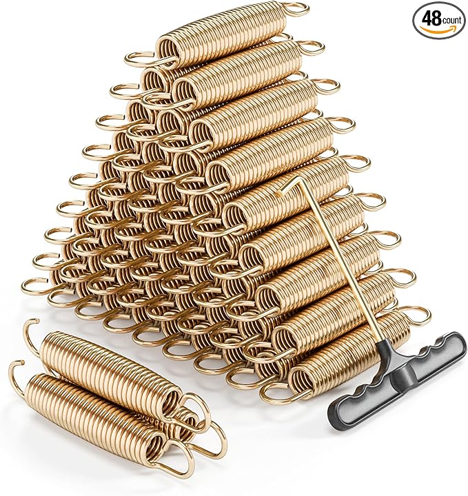 Trampoline Springs Heavy Duty with Swivel & Straight Hooks, Stainless Steel Trampoline Accessories Ideal Spring Replacement, Includes T-Hook Tool