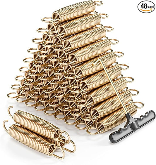 Trampoline Springs Heavy Duty with Swivel & Straight Hooks, Stainless Steel Trampoline Accessories Ideal Spring Replacement, Includes T-Hook Tool