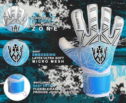 Soccer Goalie Goalkeeper Gloves for Kids Boys Youth & Adult,Latex Strong Grip Palms with Removable Finger Spines Protection Children Football Gloves for Training/Match(Sizes 5-10,6 Styles)