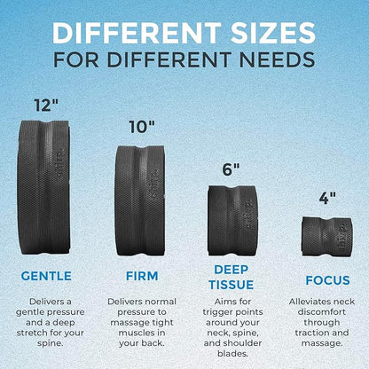 Chirp Wheel Foam Roller ??Targeted Back & Neck Relief, Lumbar Spine Stretcher, Spinal Decompression Back Stretcher, Massage Roller with Density Foam for Physical Therapy, Supports 500lbs, 4-Pack Black