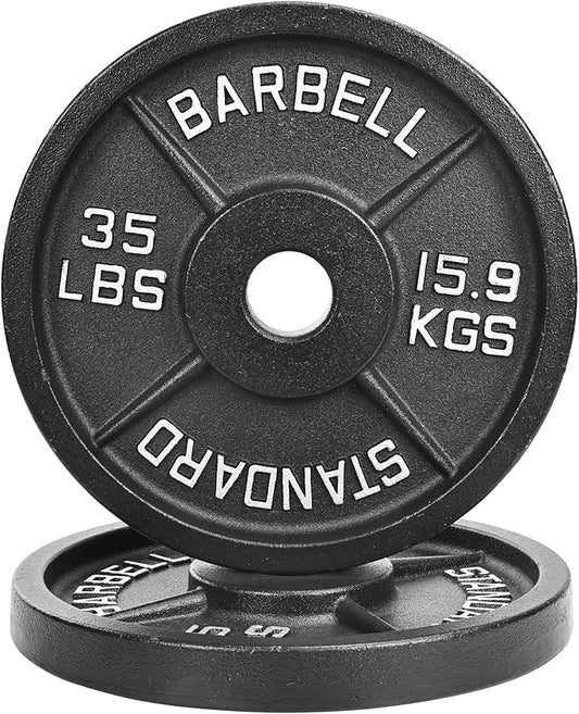 Olympic Cast Iron 2-Inch Weight Plate for Strength Training & Weightlifting, Home Gym, Multiple Weights Available
