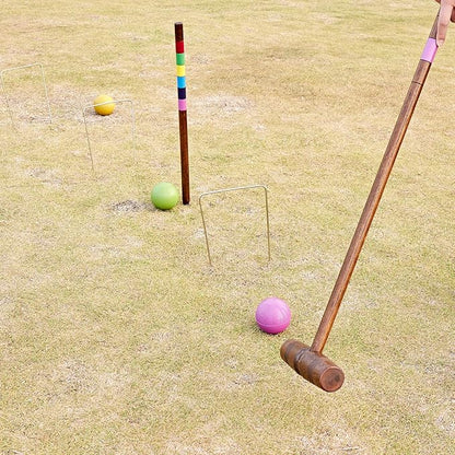 ApudArmis Regulation Croquet Wickets, Set of 9 Colorful Square Arrow Wickets Replacement for 28In or 32In Croquet Lawn Backyard Outdoor Game (8.1In Height & 6.3In Width)