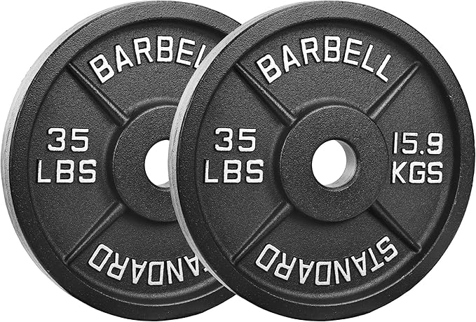 Professional-Grade Cast Iron Weight Plates | Dual-Hole Weight Plates with 2-Inch Bore | Ideal for Strength Training and Weightlifting | Multiple Weight Options Available