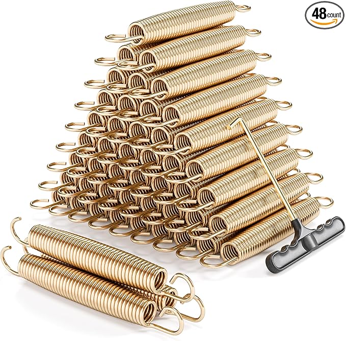 Trampoline Springs Heavy Duty with Swivel & Straight Hooks, Stainless Steel Trampoline Accessories Ideal Spring Replacement, Includes T-Hook Tool