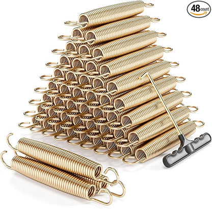 Trampoline Springs Heavy Duty with Swivel & Straight Hooks, Stainless Steel Trampoline Accessories Ideal Spring Replacement, Includes T-Hook Tool