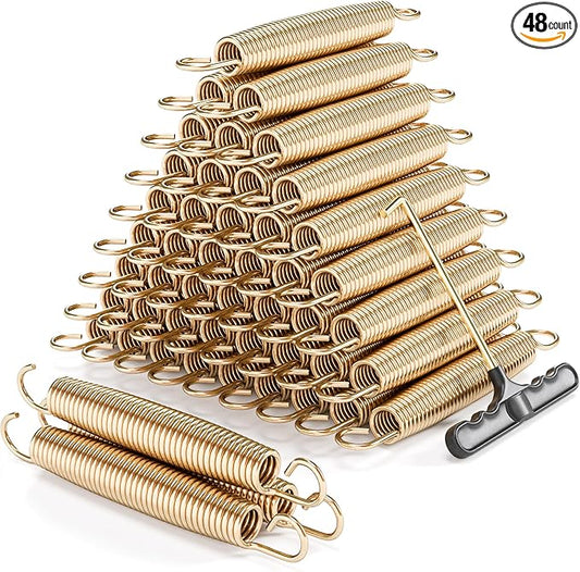 Trampoline Springs Heavy Duty with Swivel & Straight Hooks, Stainless Steel Trampoline Accessories Ideal Spring Replacement, Includes T-Hook Tool