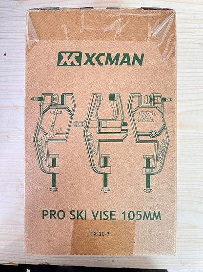 XCMAN Alpine Ski Vise PRO For Ski Tuning and Waxing Adjustable Angle and Height Durable and Stable - Jaw opens up to 105mm
