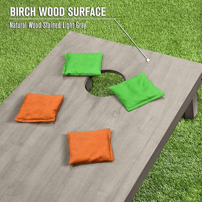 GoSports 4 ft x 2 ft Regulation Size Wooden Cornhole Boards Set - Includes Carrying Case and Bean Bags (Choose Your Colors) Over 100 Color Combinations