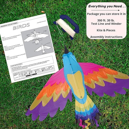 Premier Kites Paradise Bird Kite are Great Kites for Adults and Easy to Fly Kites for Kids | A Large Kite with a 70 Inch Wingspan and a 36 Inch Body with Bold Colors and Detailed Applique Work