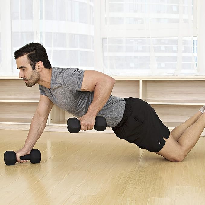 JFIT Dumbbell Pairs or Sets – Neoprene & Vinyl Coated Hand Weights for Home Gym, Strength Training, Aerobics, Cardio Exercise and Fitness