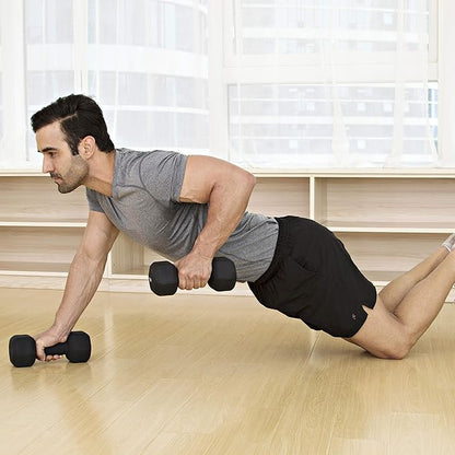 JFIT Dumbbell Pairs or Sets – Neoprene & Vinyl Coated Hand Weights for Home Gym, Strength Training, Aerobics, Cardio Exercise and Fitness