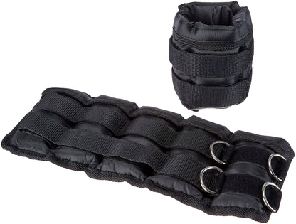 Amazon Basics Adjustable Ankle Weights for Men & Women,10 lb Set (5 lb Each), for Workouts