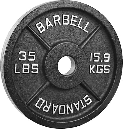 Professional-Grade Cast Iron Weight Plates | Dual-Hole Weight Plates with 2-Inch Bore | Ideal for Strength Training and Weightlifting | Multiple Weight Options Available