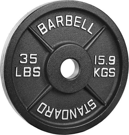 Professional-Grade Cast Iron Weight Plates | Dual-Hole Weight Plates with 2-Inch Bore | Ideal for Strength Training and Weightlifting | Multiple Weight Options Available