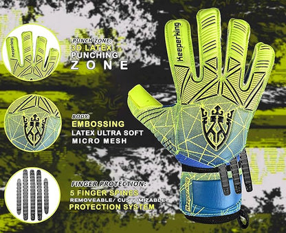 Soccer Goalie Goalkeeper Gloves for Kids Boys Youth & Adult,Latex Strong Grip Palms with Removable Finger Spines Protection Children Football Gloves for Training/Match(Sizes 5-10,6 Styles)