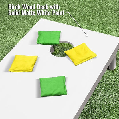 GoSports 4 ft x 2 ft Regulation Size Wooden Cornhole Boards Set - Includes Carrying Case and Over 100 Optional Bean Bag Colors